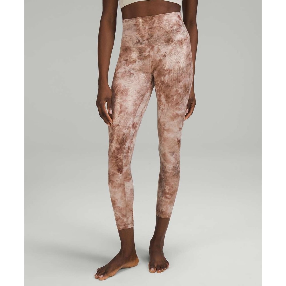 Lululemon Align Tight Pant Women's 6 Shine Diamond Dye Misty Shell Cacao Diffuse